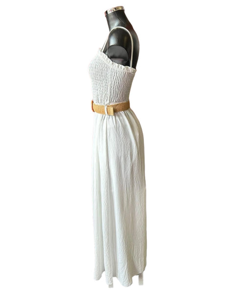 Robyn shirred top maxi dress - ivory