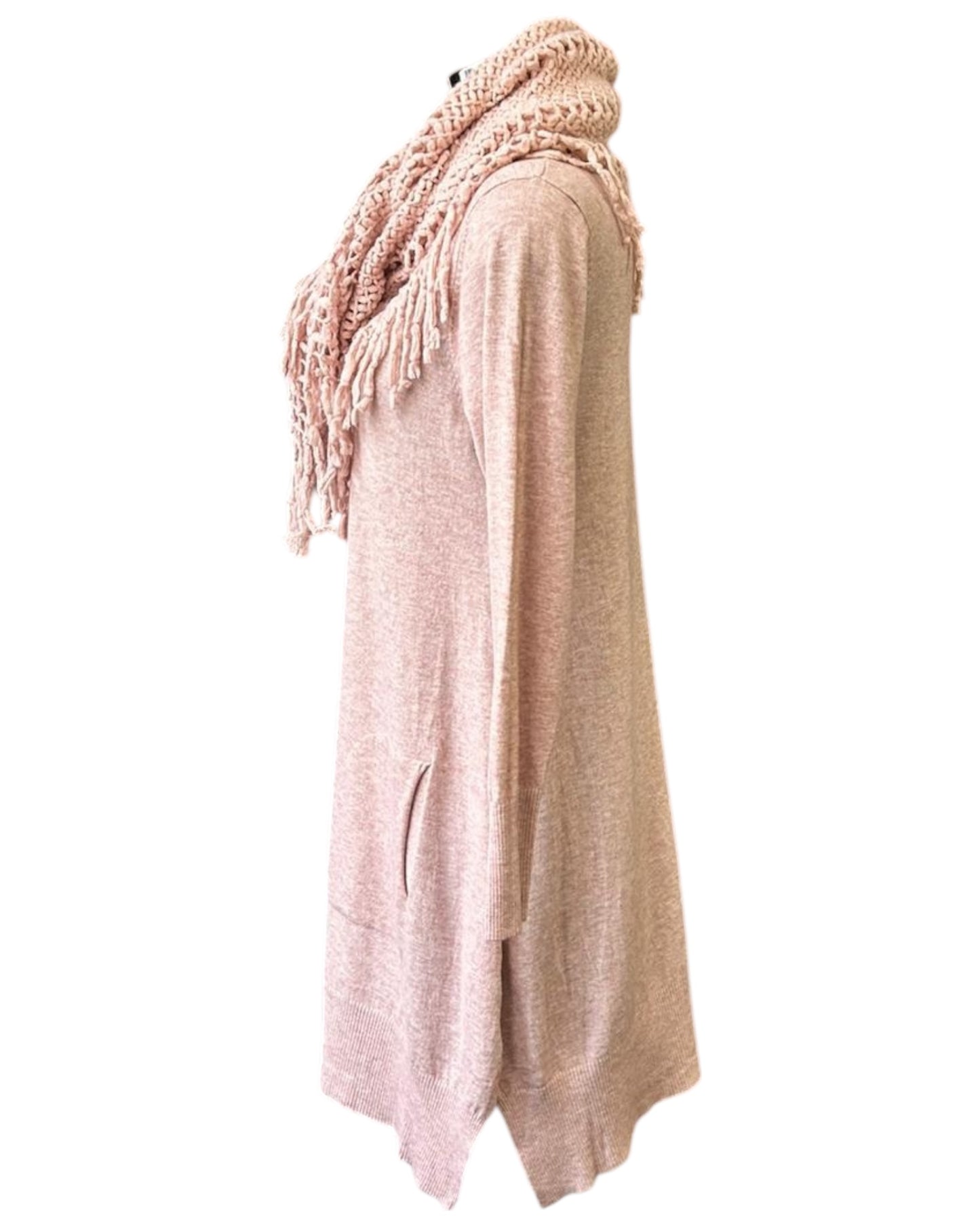 Penny fine knit tunic jumper & snood - Pink