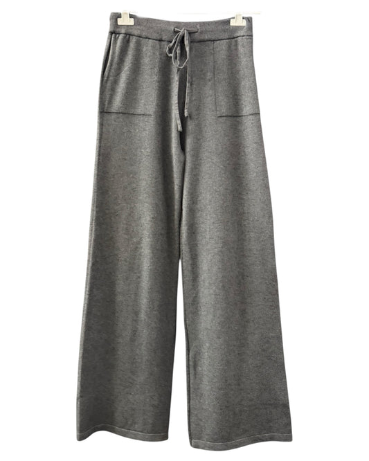 Davina premium knit wide leg trousers - Charcoal