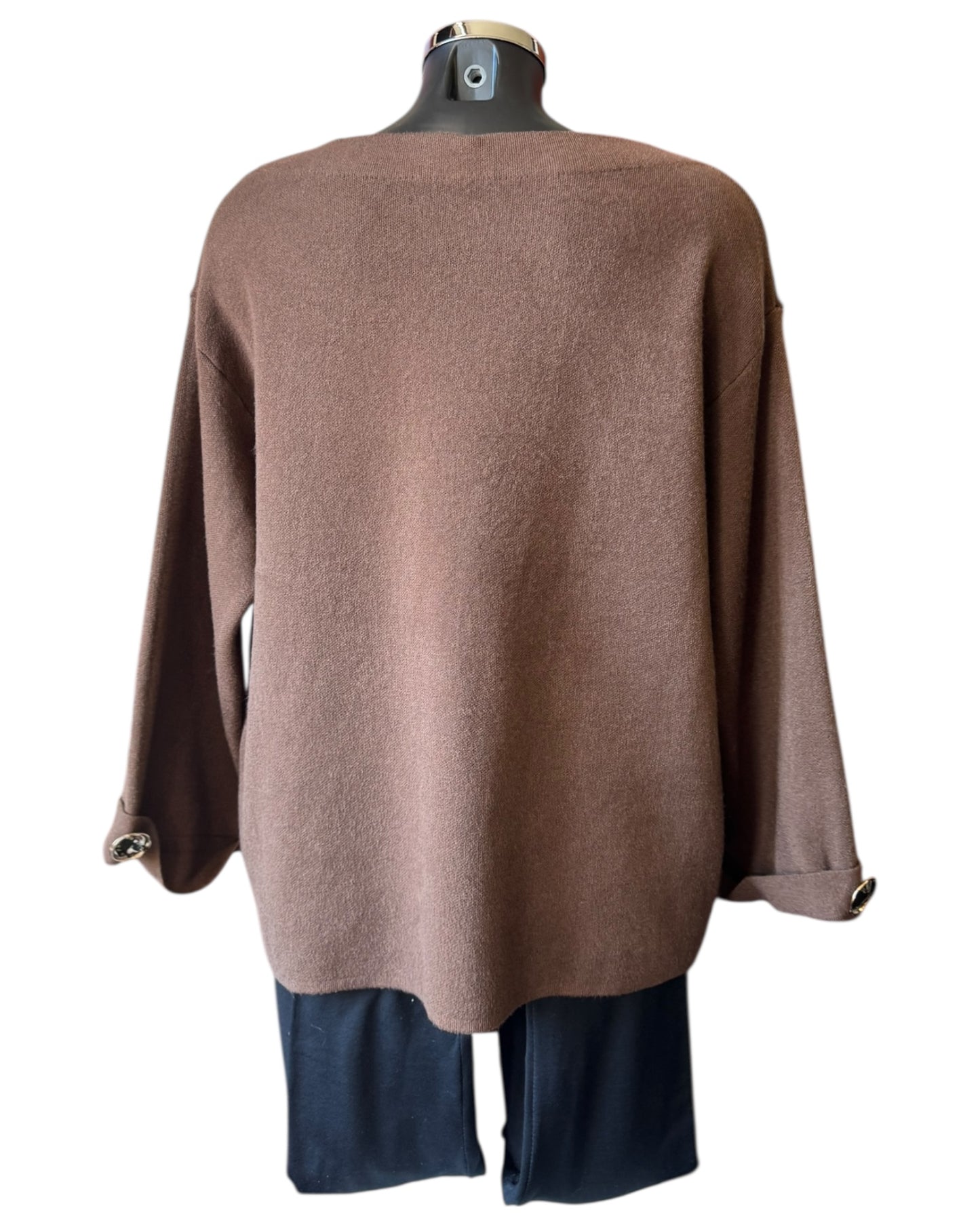 Erin embellished flower jumper - Chocolate