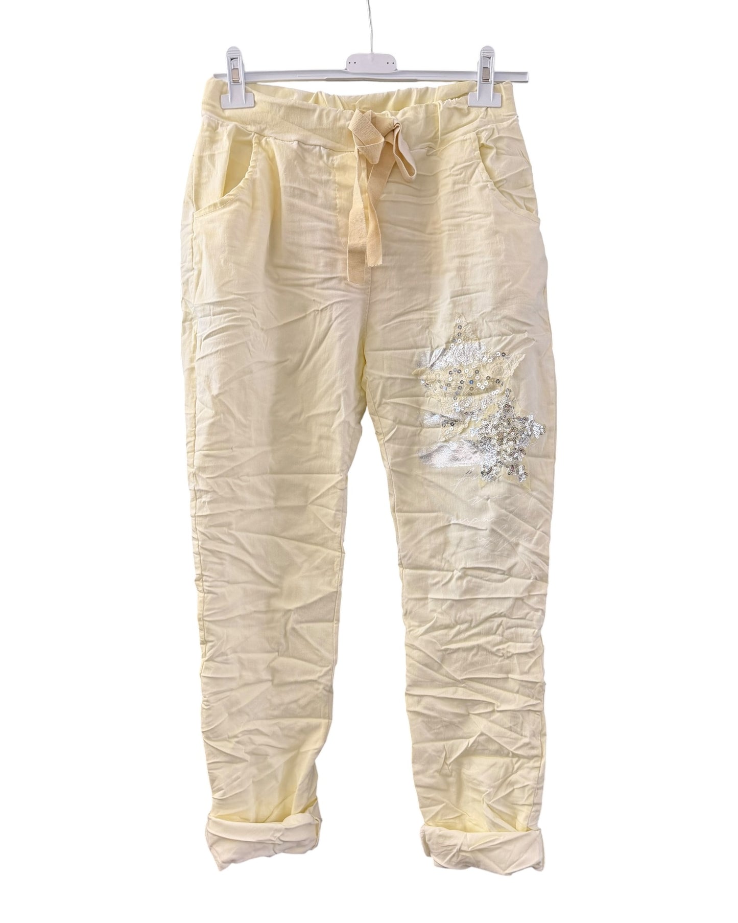 Shona crinkle star magic trousers - Lemon