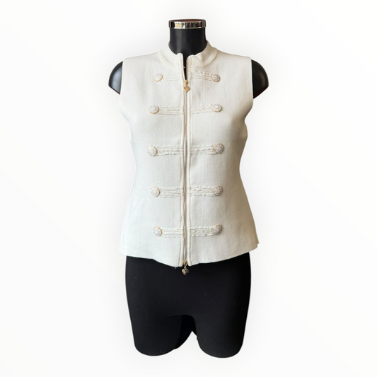 Marcia military zip top - White sleeveless