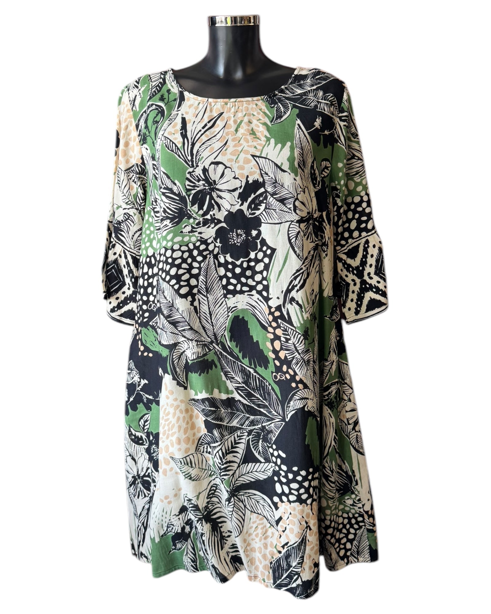 Orientique Nungwi contemporary frill sleeve dress