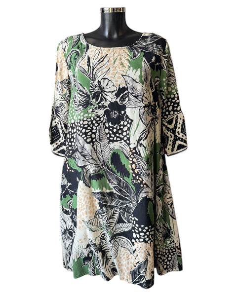 Orientique Nungwi contemporary frill sleeve dress