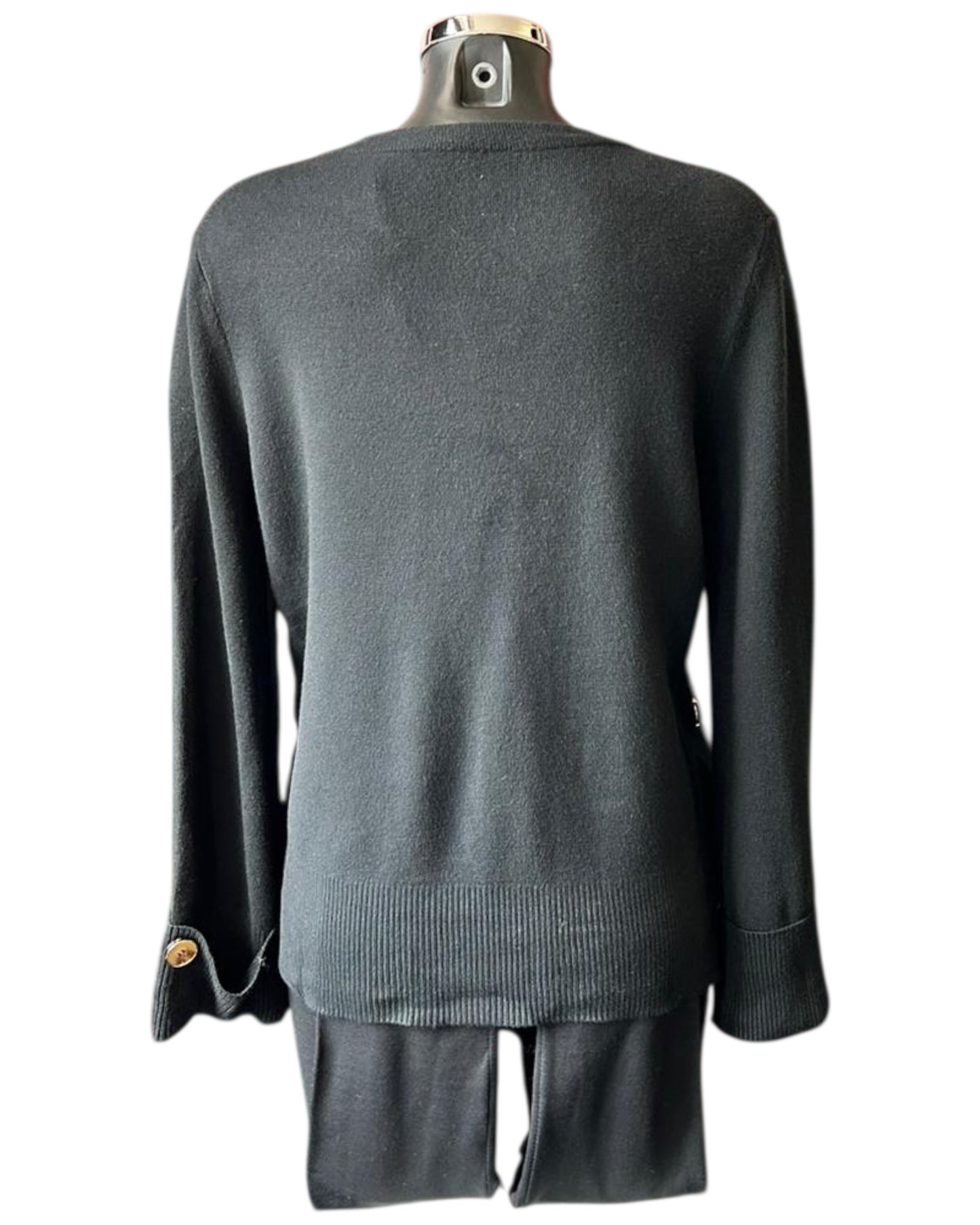 Michelle button side and sleeve jumper - Black