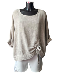 Casey range ruched side top - Mocha