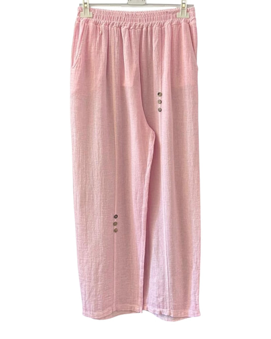 Casey range button straight leg trousers - Pink