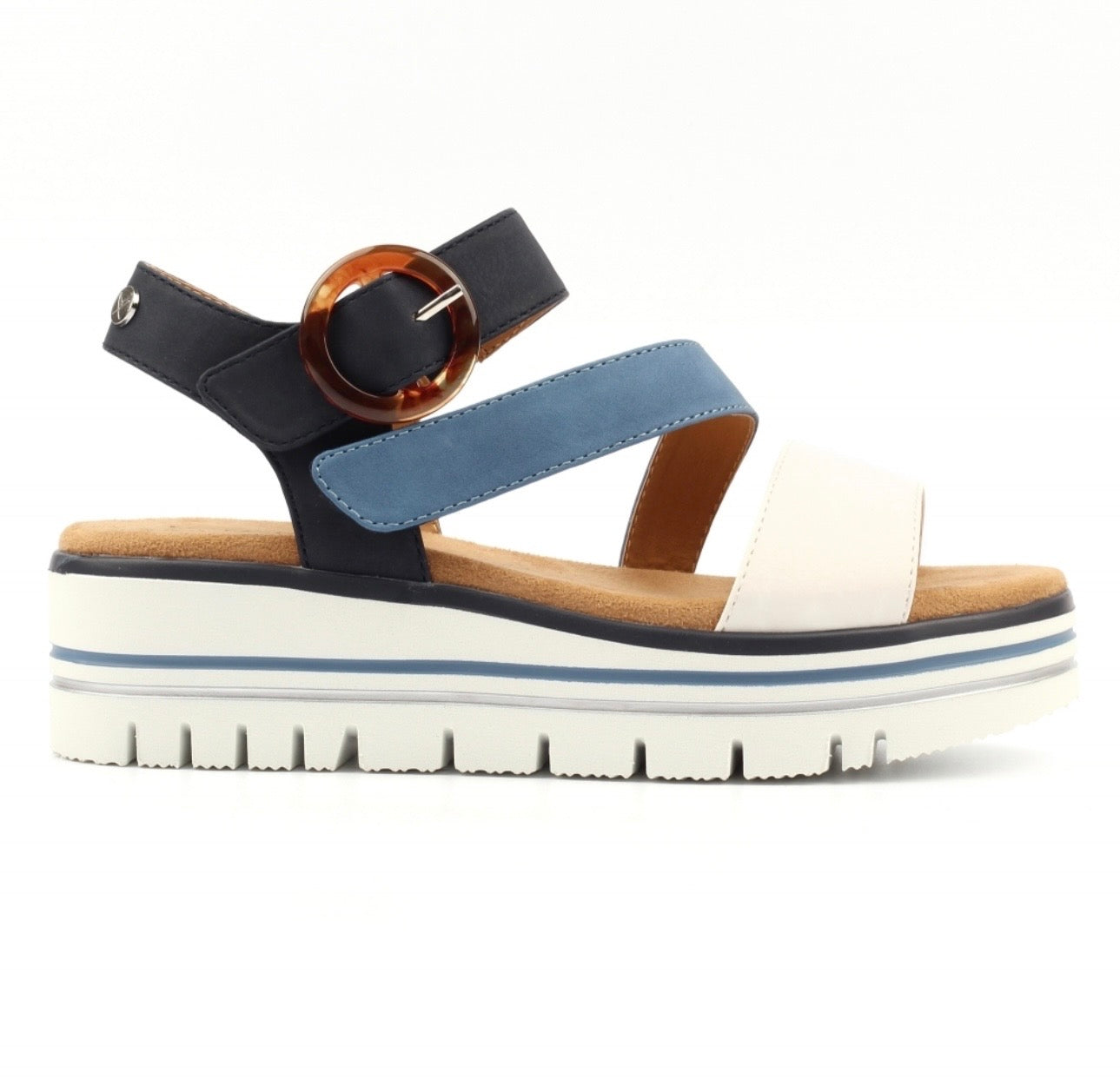 Lunar Issy navy flatform sandals