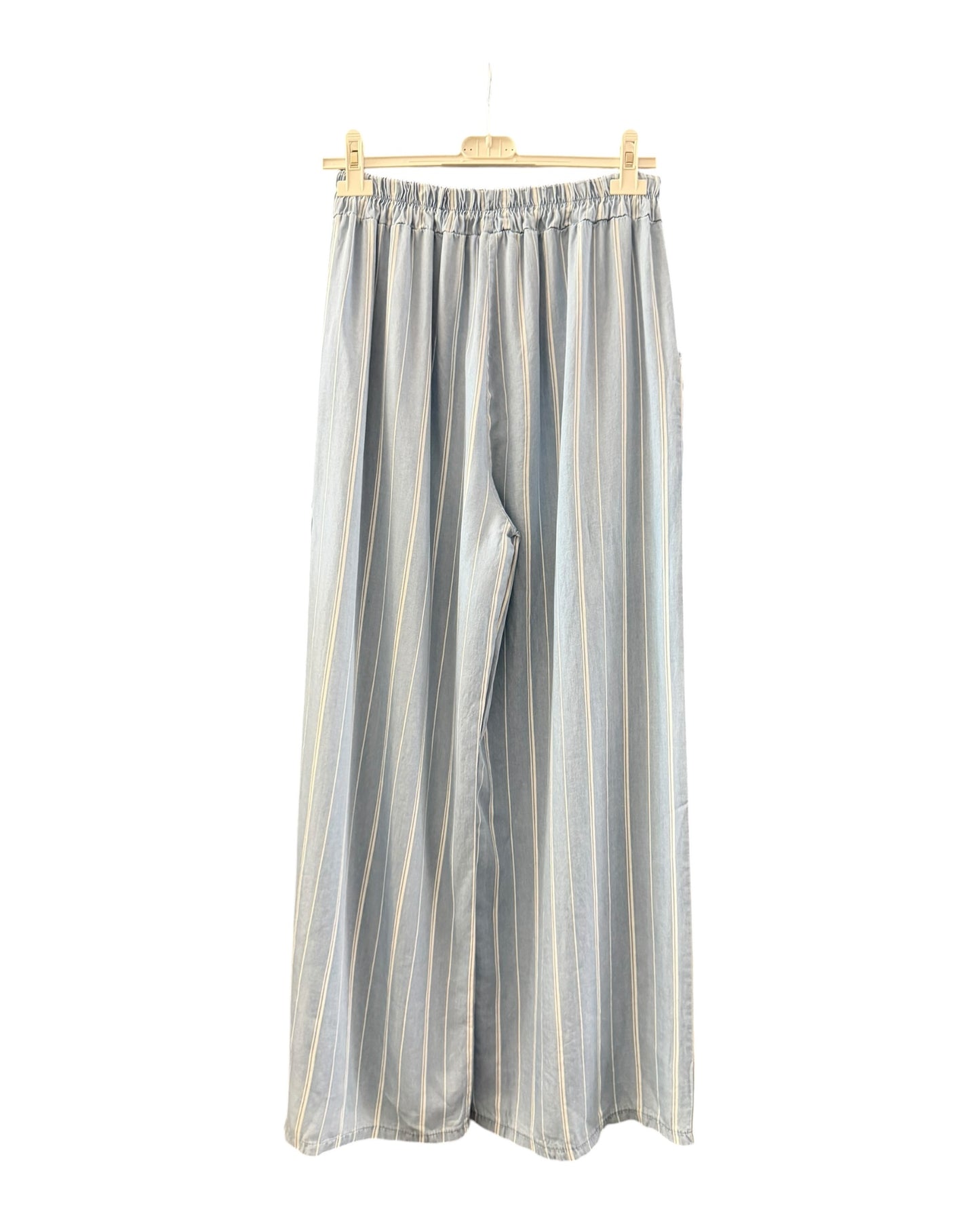 Marley wide leg chambray stripe trousers - light denim