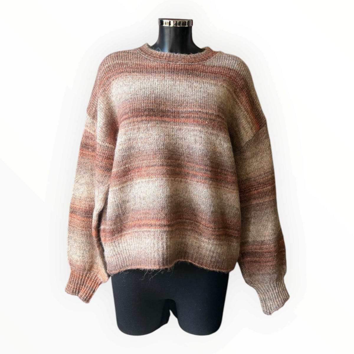 Belinda blurred stripe fluffy knit jumper