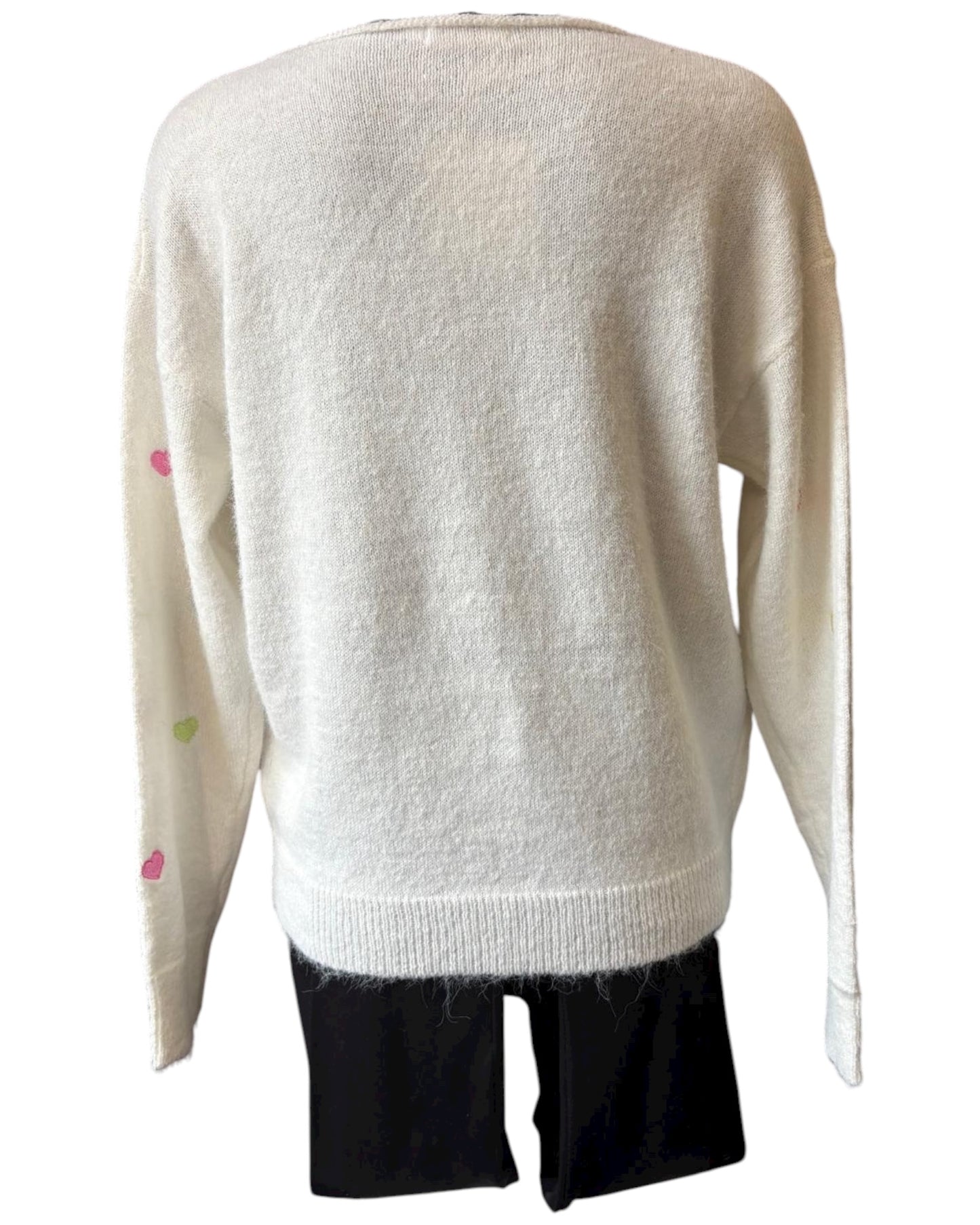 Darcy range hearts front jumper - winter white