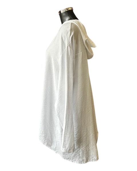 Jenny hooded tunic top - White