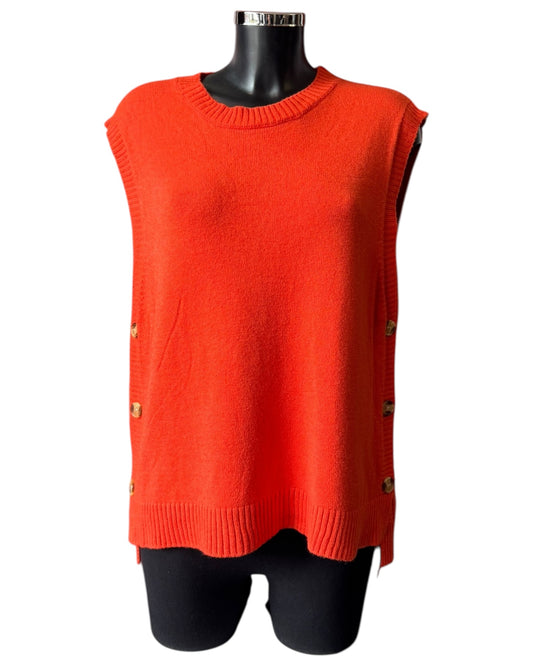 Macey soft knit tank top sweater - Orange