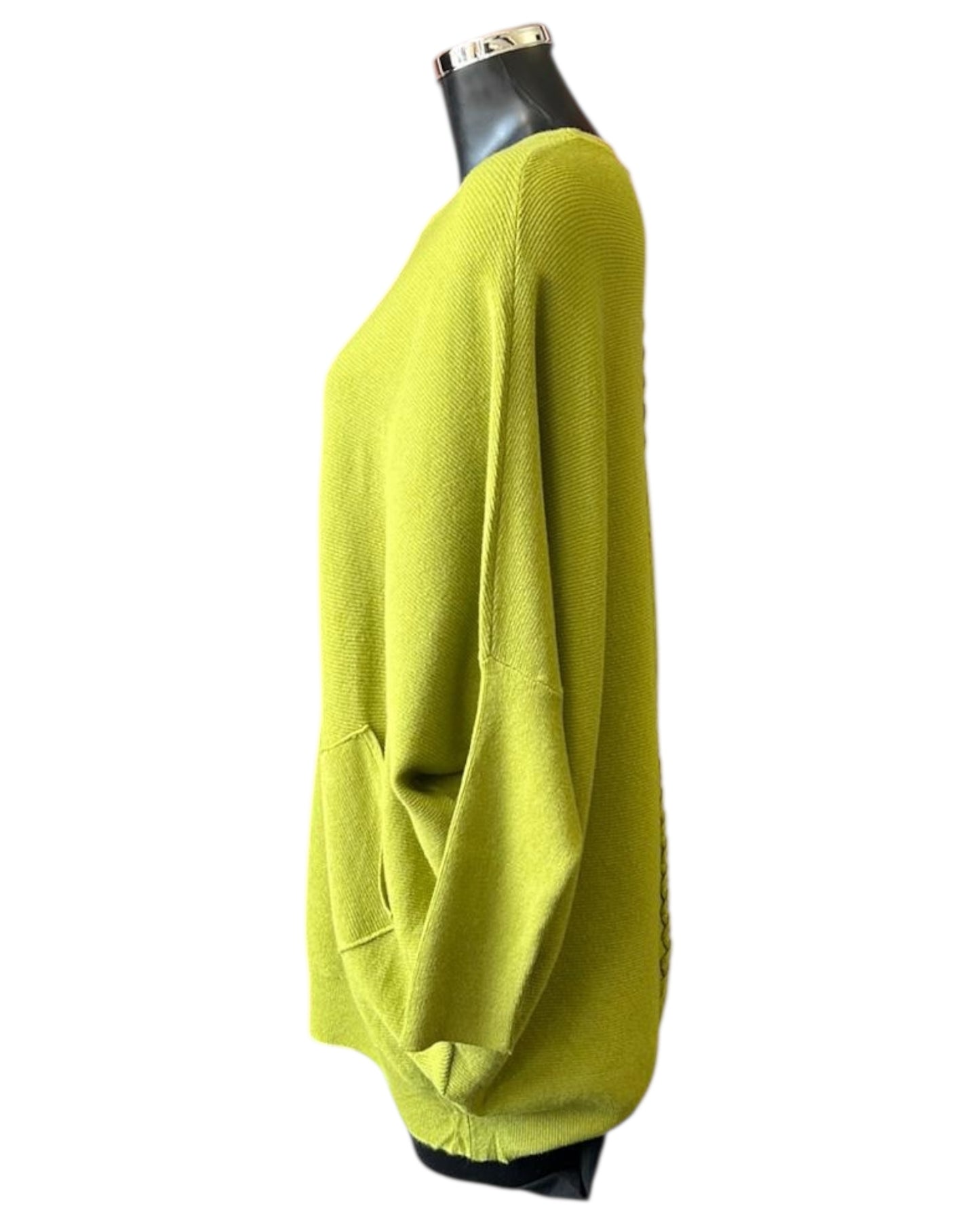 Evie plait back jumper - Lime