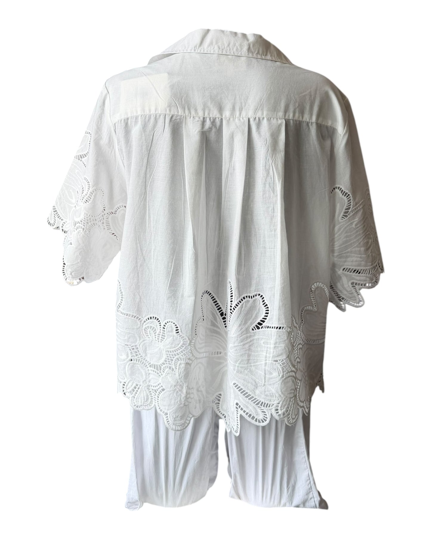 Ronnie scalloped edge cutwork top