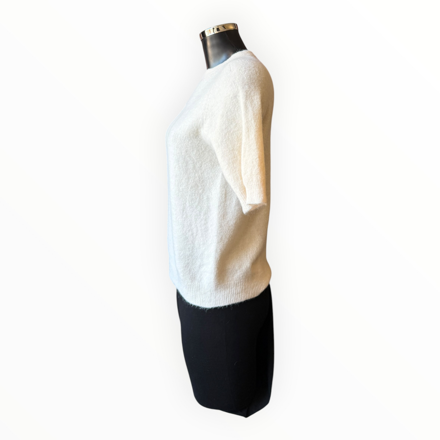 Laurie alpaca blend short sleeve jumper - Cream