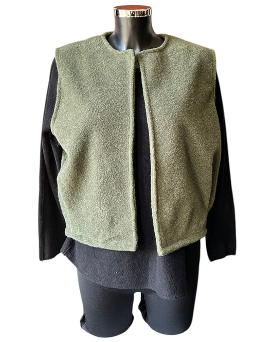 Mila wool feel waistcoat - Khaki