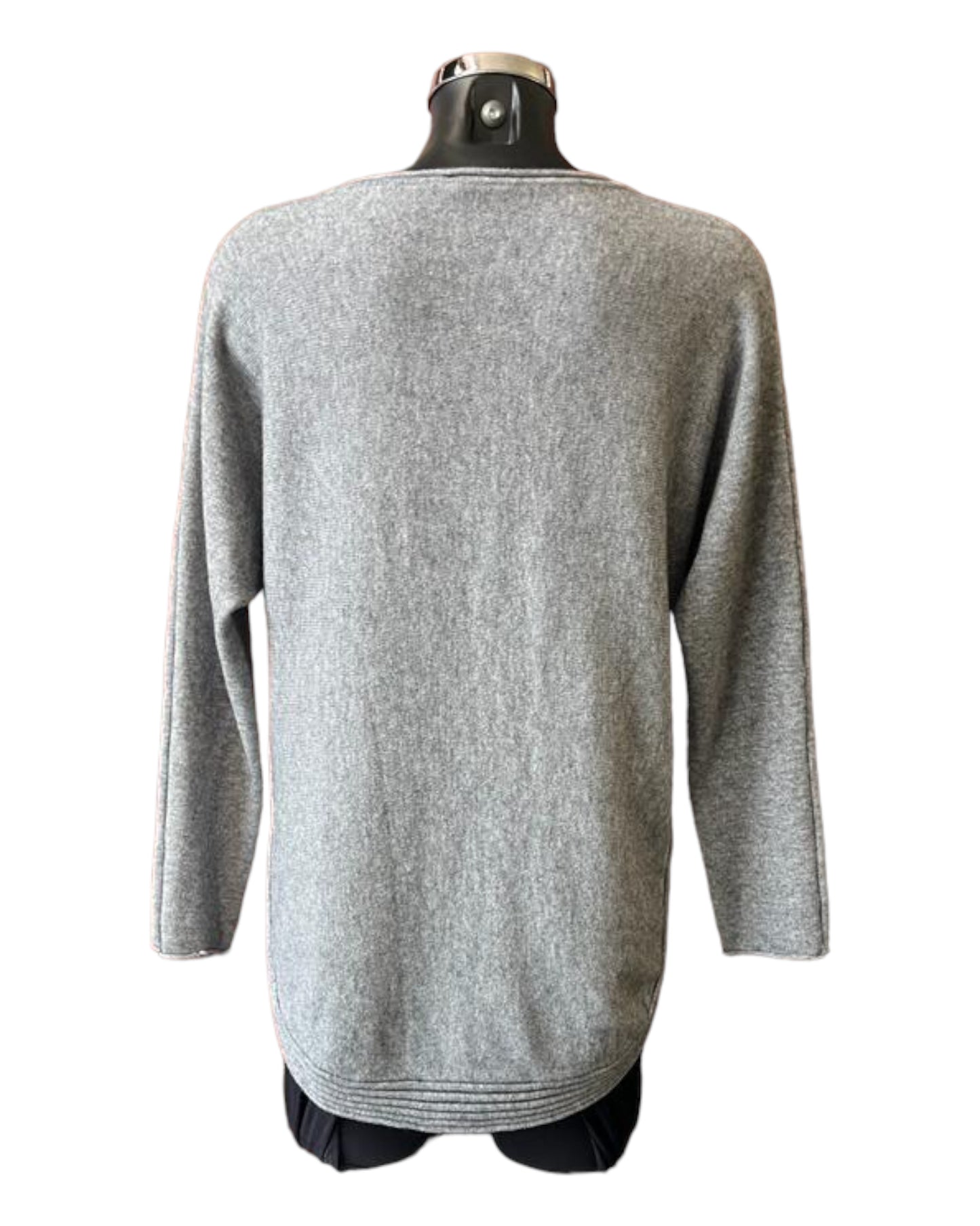 Camilla curved hem soft knitted jumper - Grey