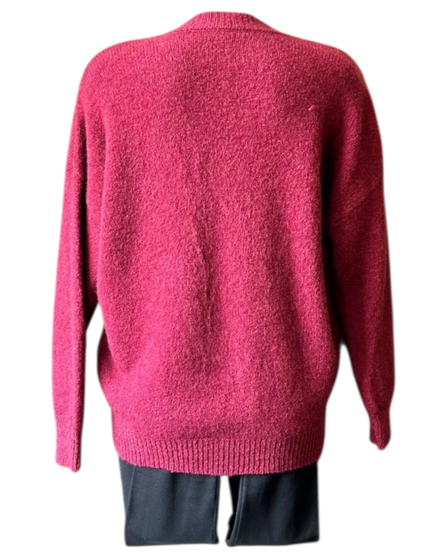 Rosey v neck appliqué flower jumper - Bordeaux