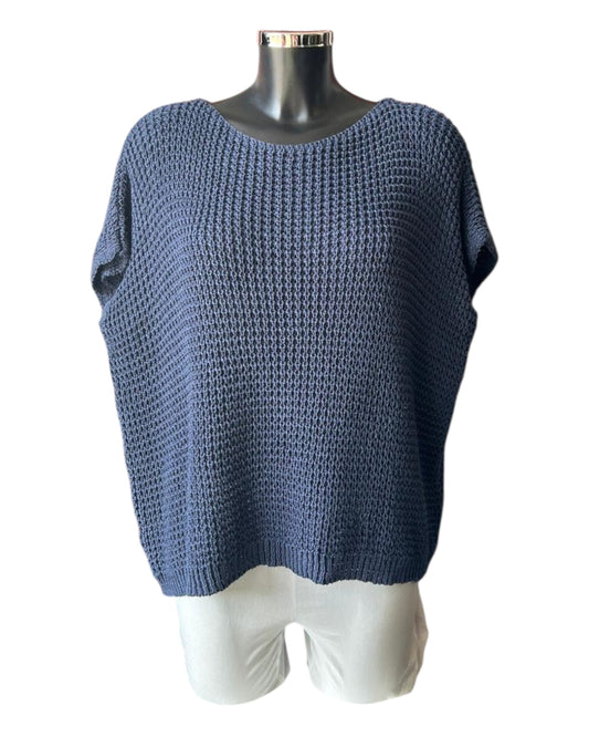 Estelle knitted boxy top - Navy