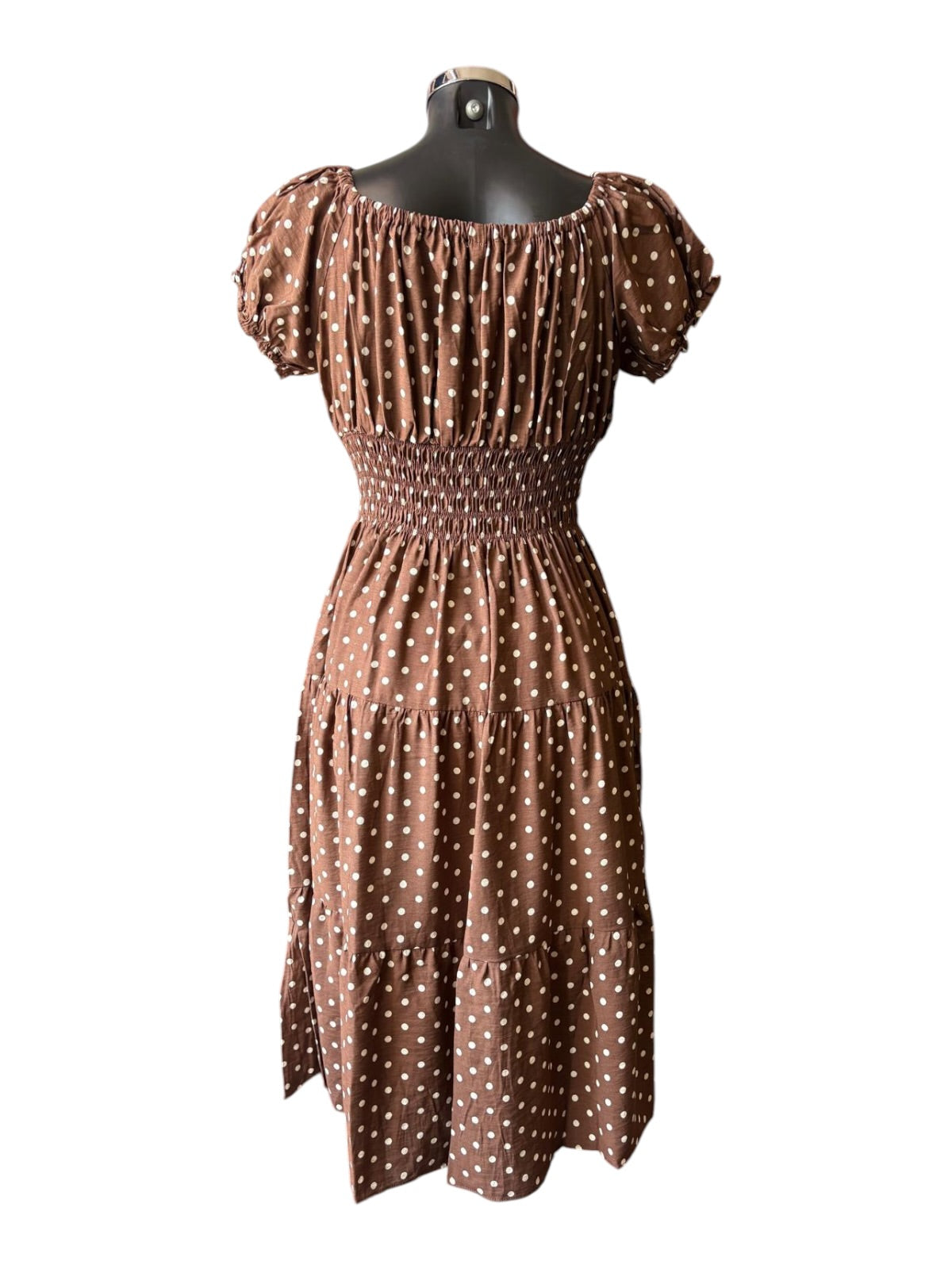 Molly Bardot midi tiered dress - Chocolate Spot