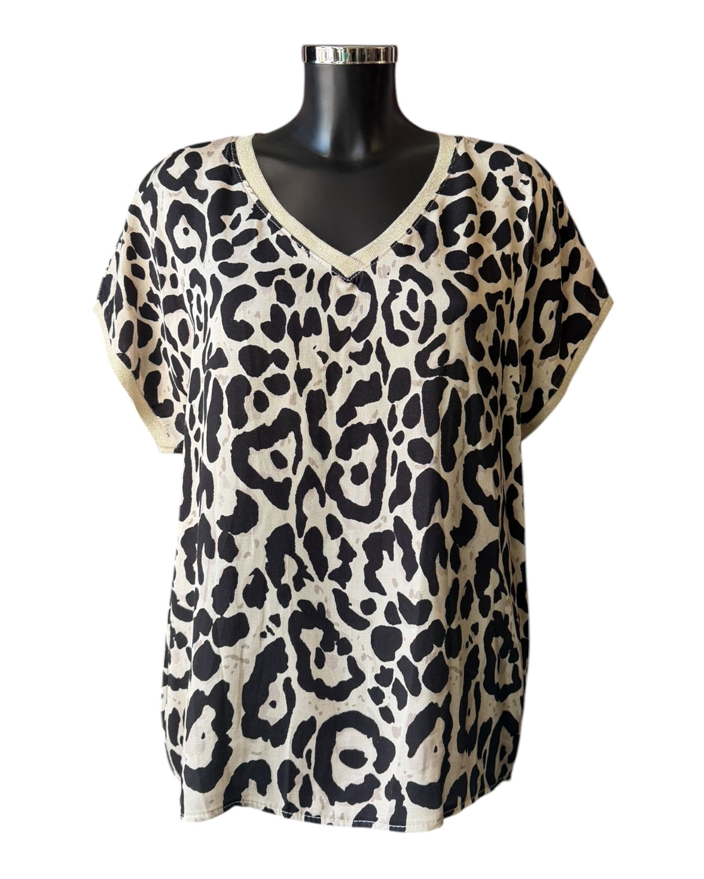 Carla animal print range - v neck tunic top