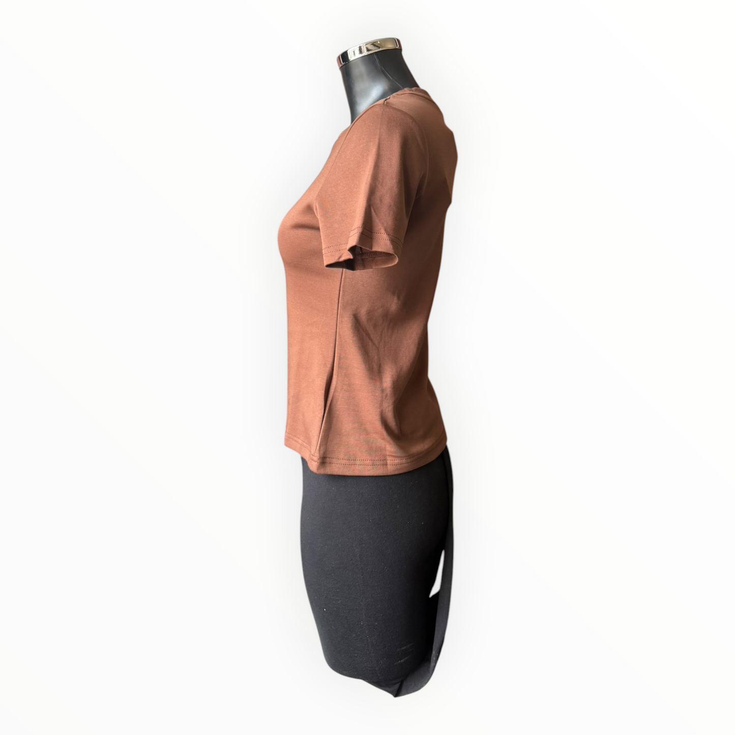 Sasha basic cap sleeve tshirt  - Chocolate