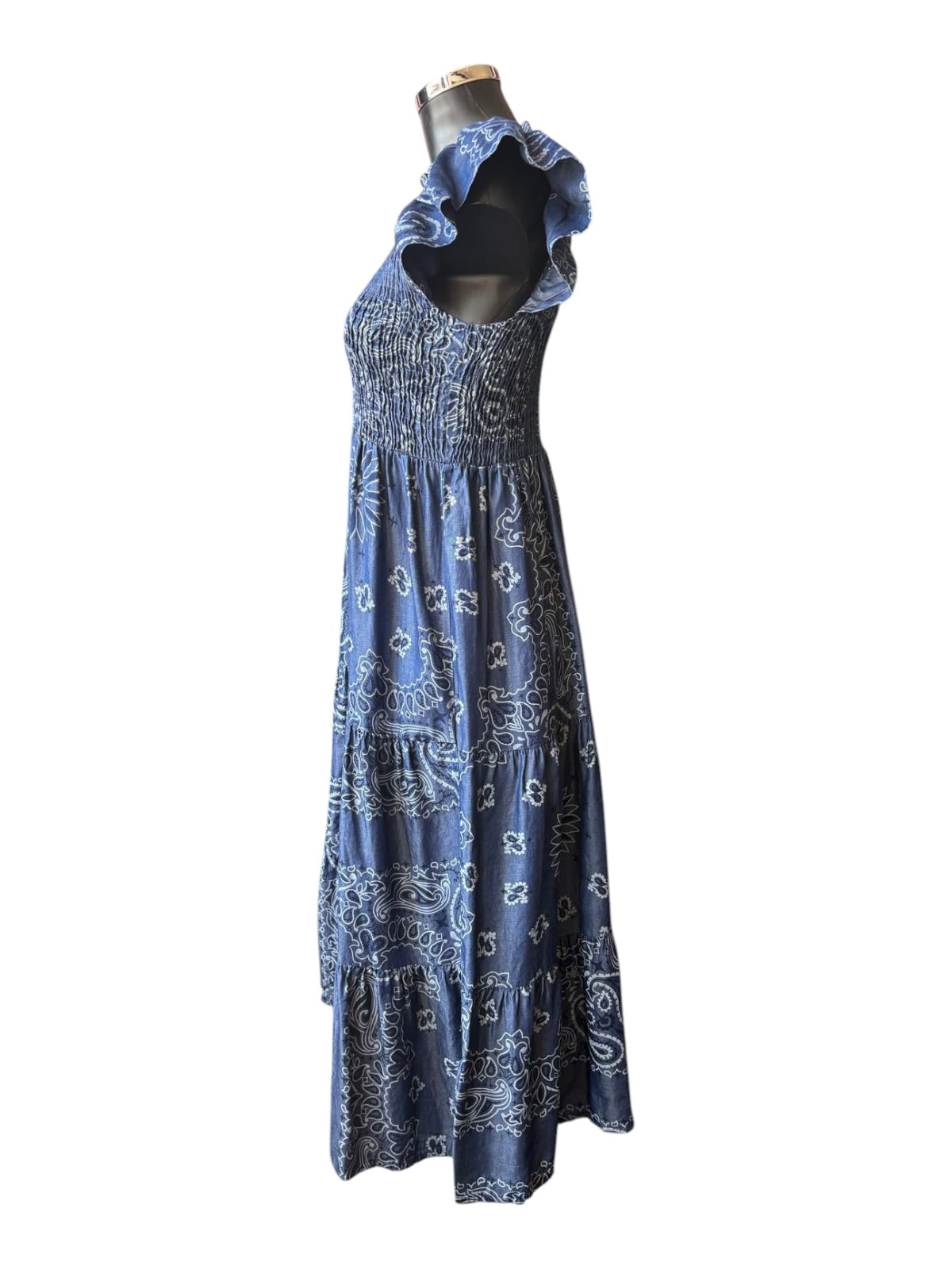 Marley chambray paisley dress - Dark denim