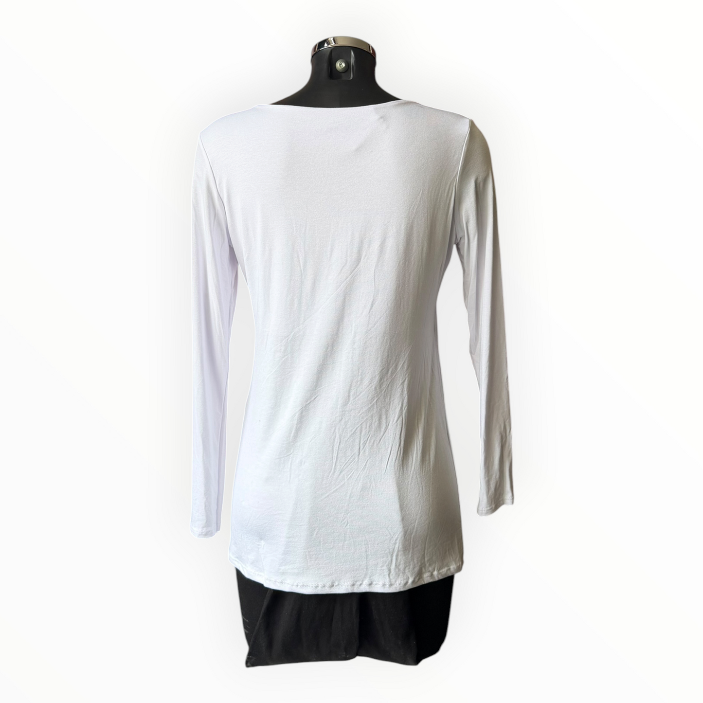 Sasha basic scoop neck top - White