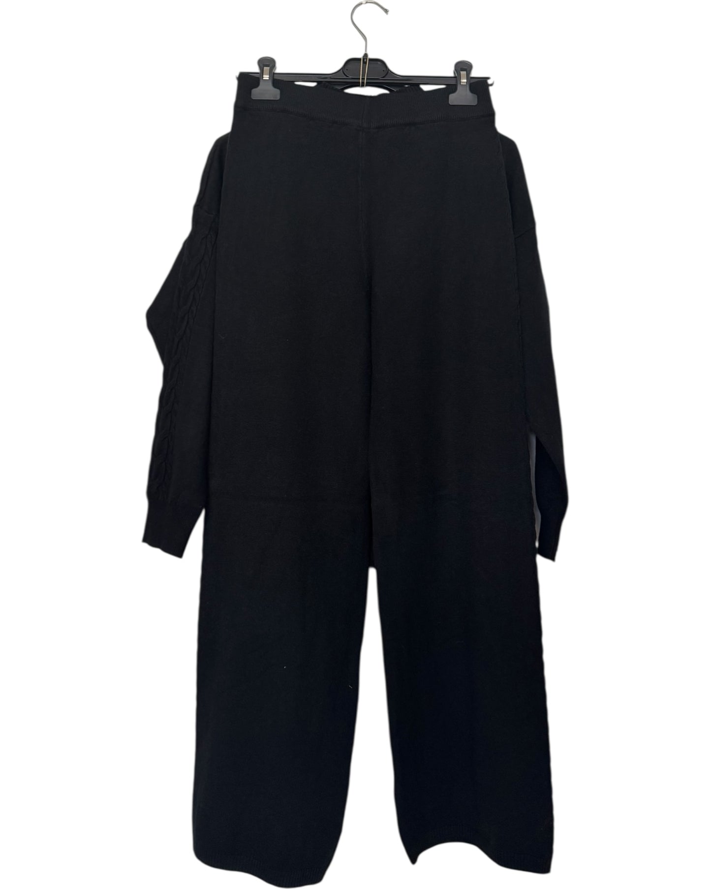 Amelia cable side coord trouser suit - Black