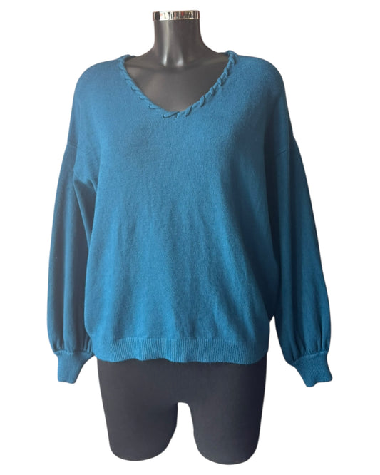 Imogen v neck super soft jumper - Teal
