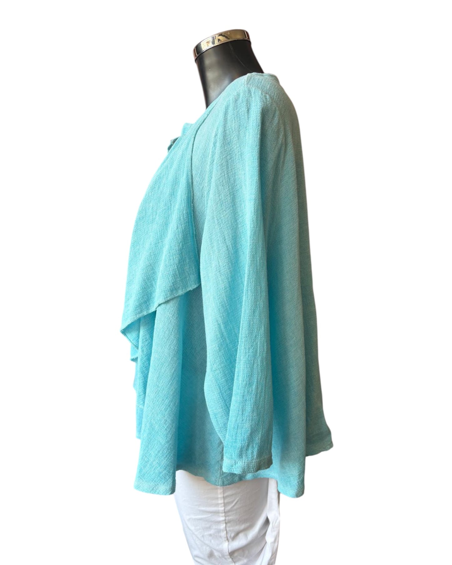 Casey range ruffle front top - Aqua