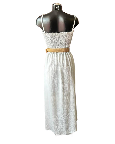 Robyn shirred top maxi dress - ivory