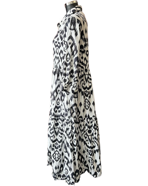 Orientique Izmir layers collar dress - Black/white