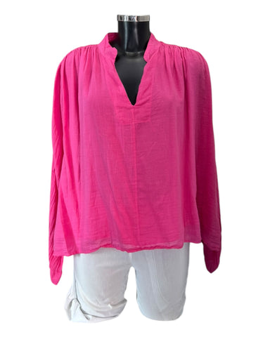 Macey cotton boho blouse - Cerise