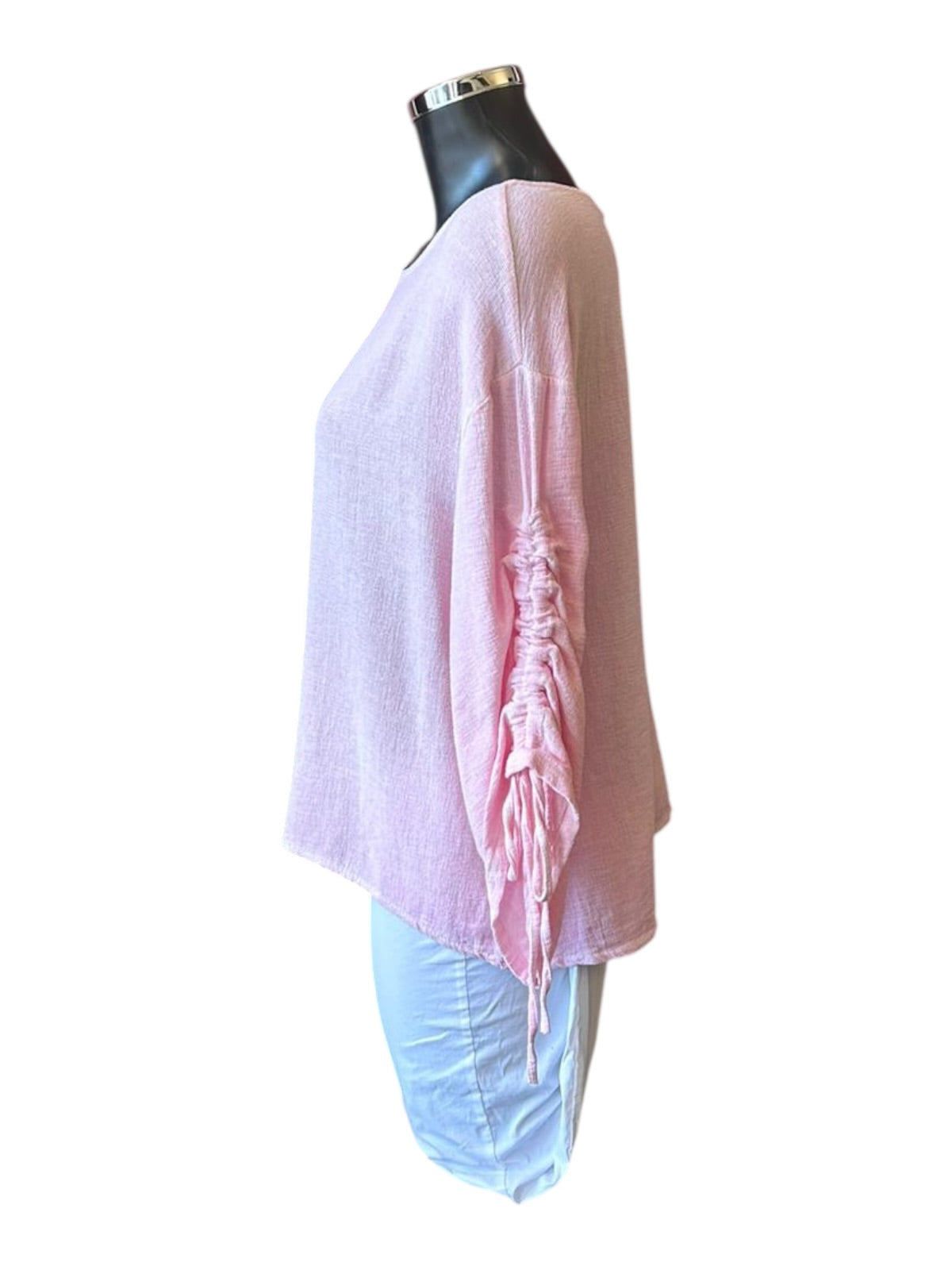 Casey range ruched sleeve top - Pink