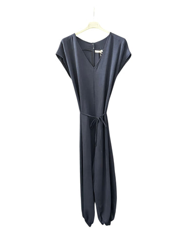 Billie v neck tie waist jumpsuit - Navy