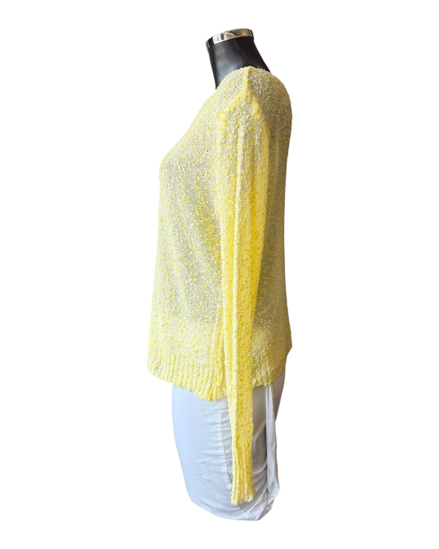Eliza boucle knit lightweight jumper - Lemon