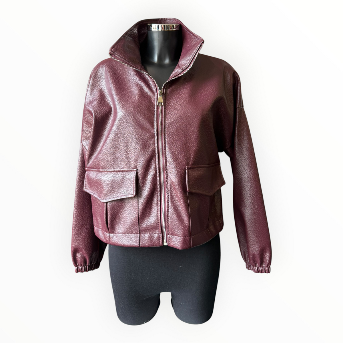 Pamela faux leather jacket - Wine