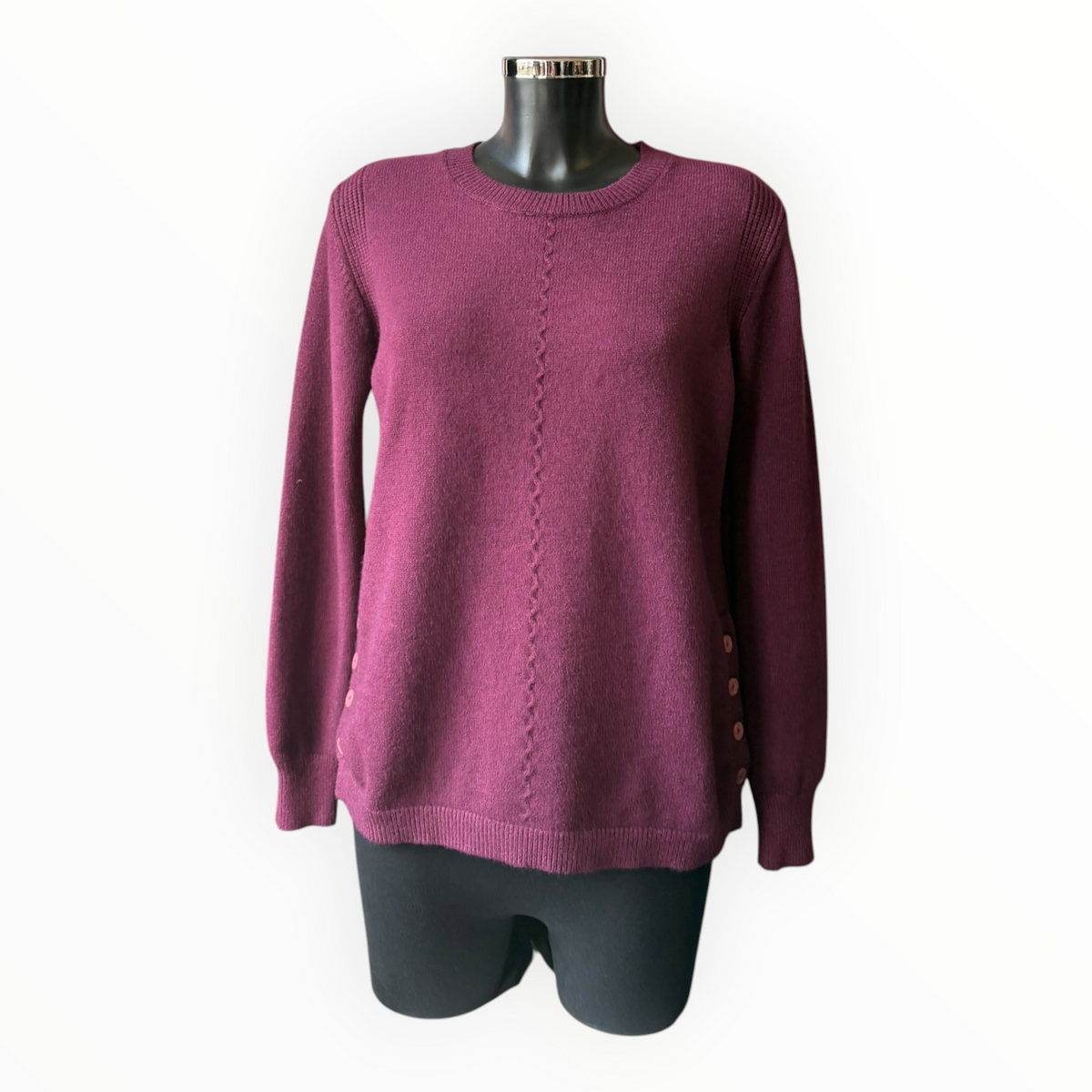 Queenie button detail jumper - Plum