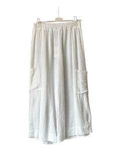 Casey range wide leg crop pocket trousers - White