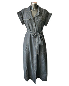 Brave and True Portia black midi dress