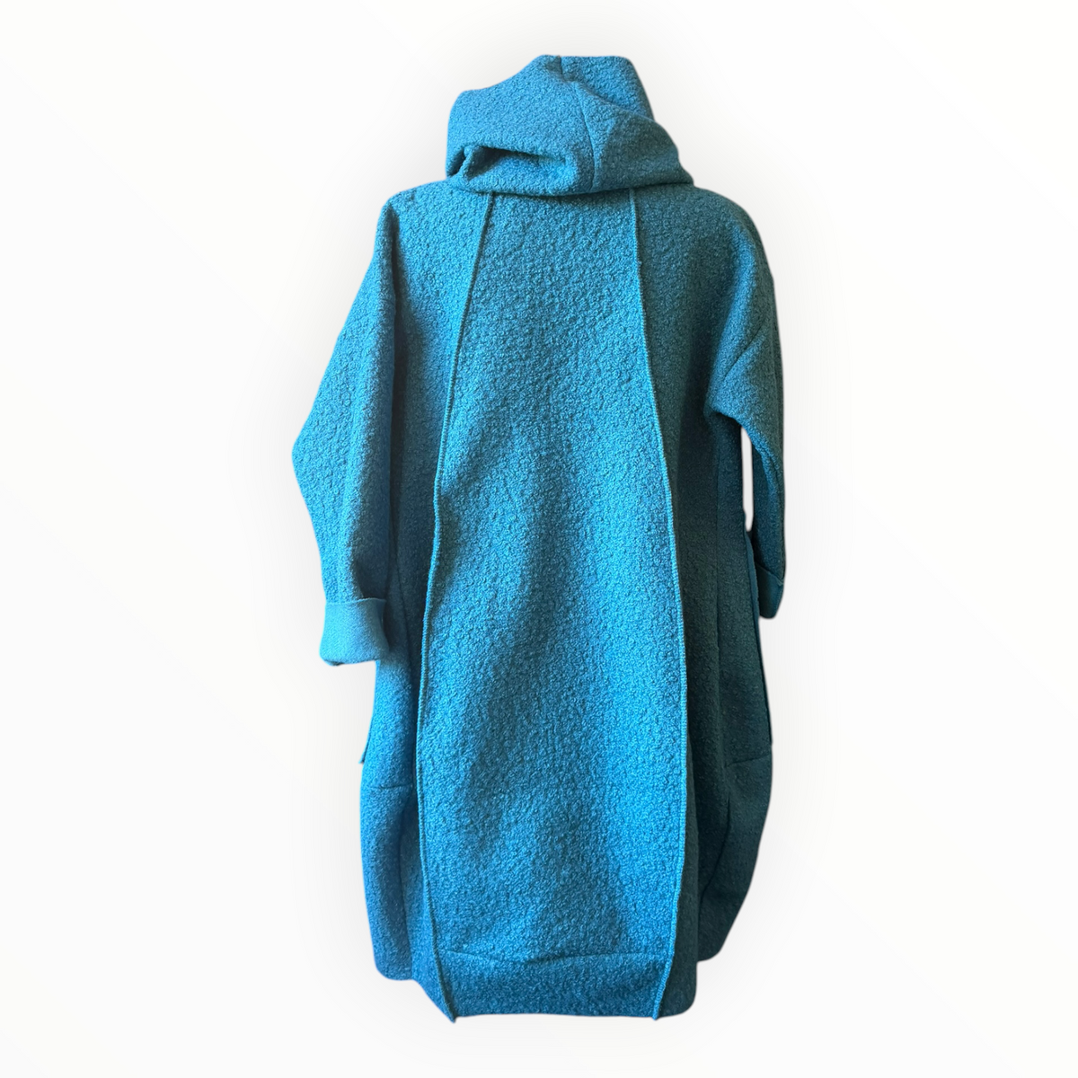 Delilah boucle high neck coatigan - Teal