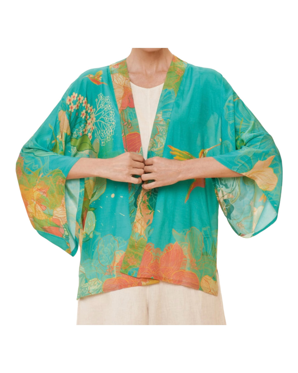 Powder kimono hummingbird - Aqua – Coco Ladieswear of Garstang