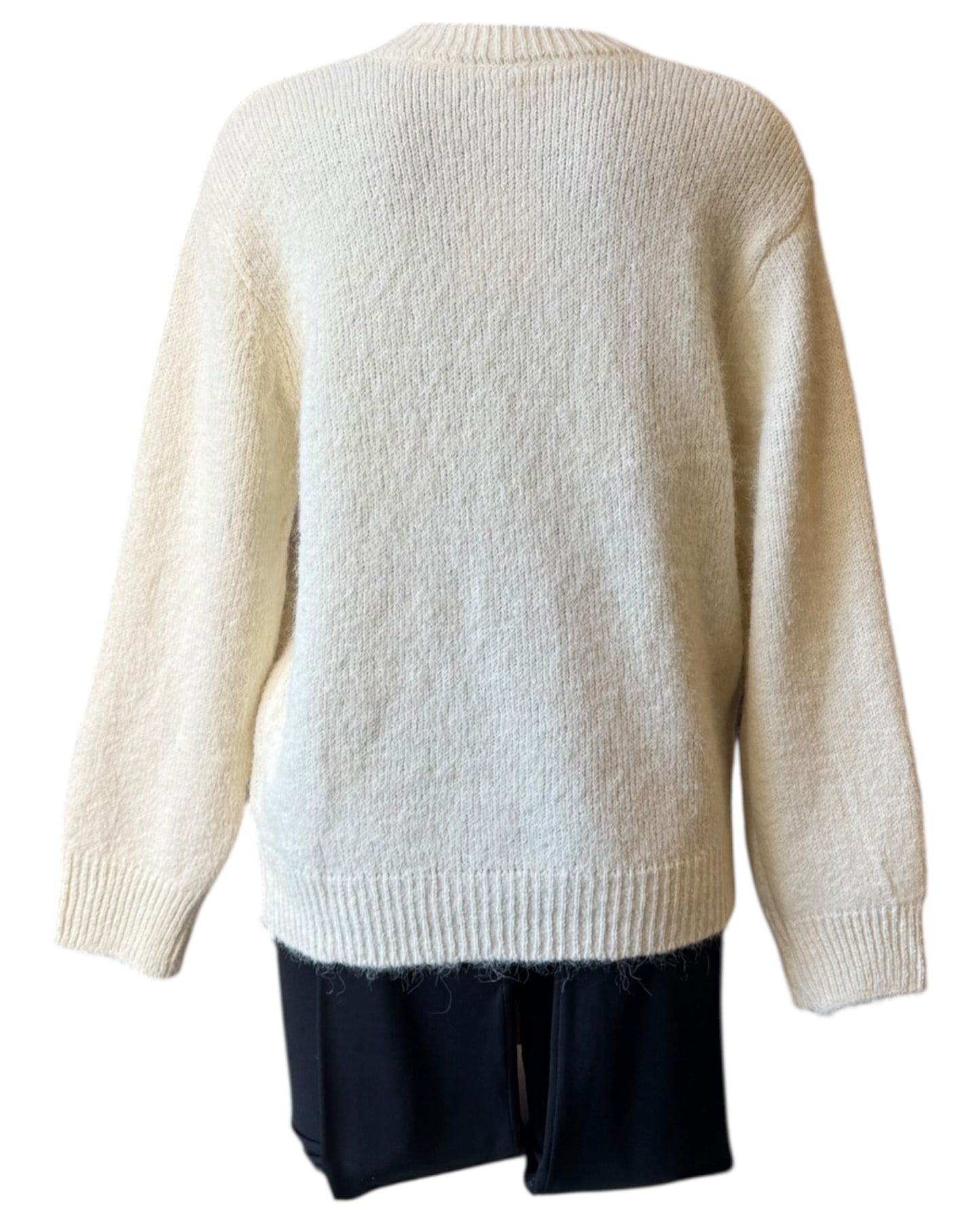 Luna appliqué heart cream jumper