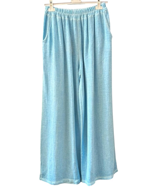 Casey range wide leg trousers - Aqua