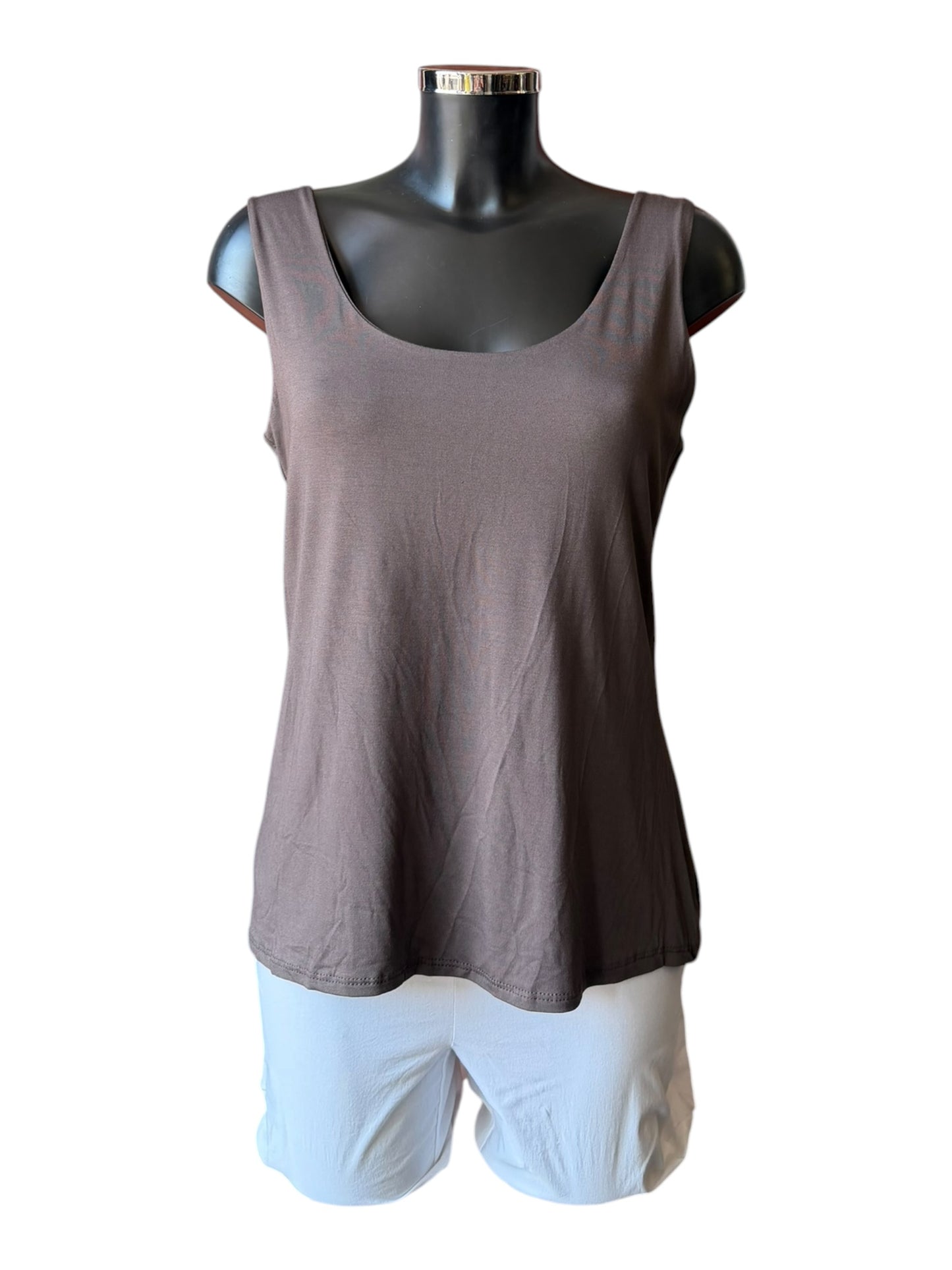 Dolly double layer vest top - Chocolate