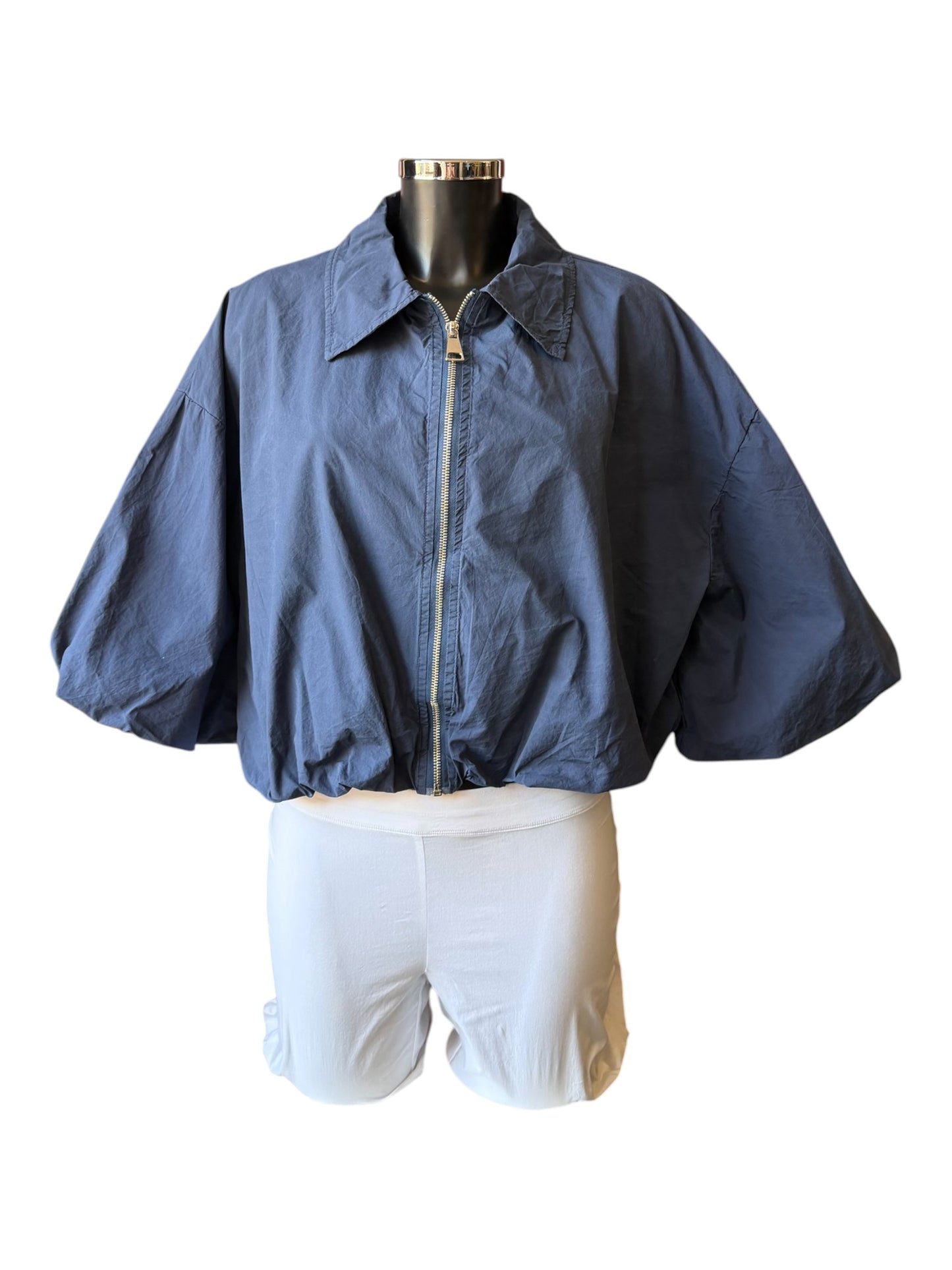 Lara bubble hem lightweight jacket - Navy