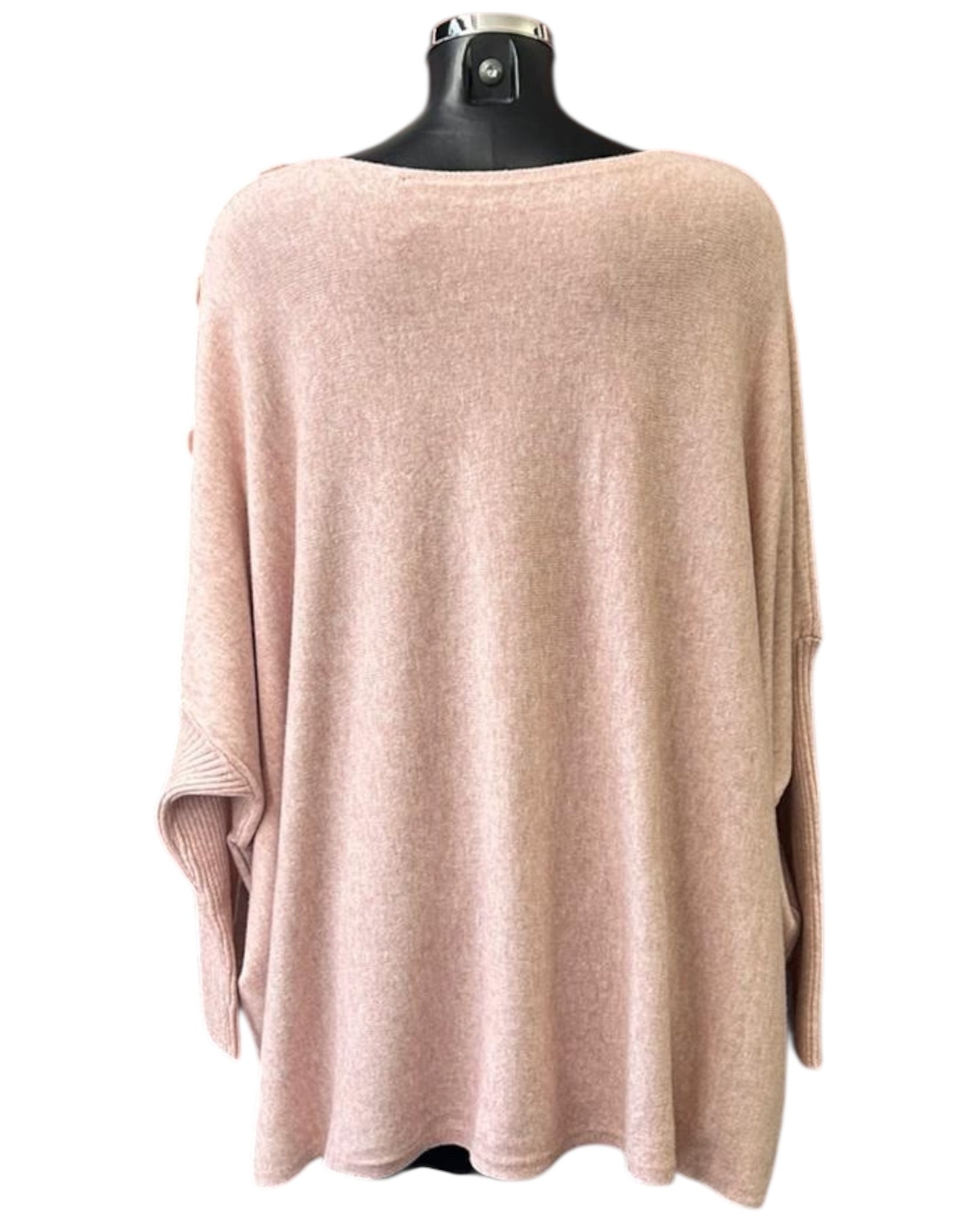 Simone button shoulder jumper - Pink