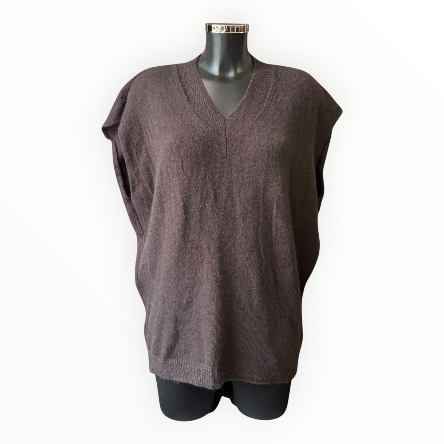 Patsy v neck tank top jumper - Chocolate